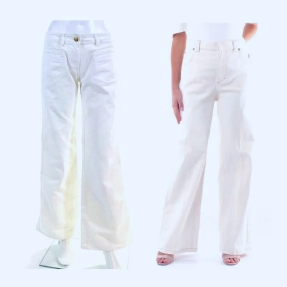 CHLOE Perle Wide Leg Low-Rise Ivory Pants Made In Italy MSRP:$895​​​ - Picture 6 of 7